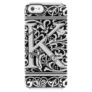 Letter K Medieval Monogram Art Nouveau Clear iPhone SE/5/5s Case