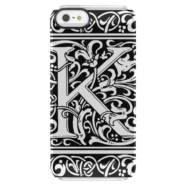 Letter K Medieval Monogram Art Nouveau Uncommon iPhone Case (Back)