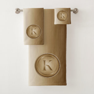"Letter K" Monogram Bath Towel Set