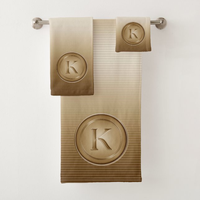 "Letter K" Monogram Bath Towel Set (Insitu)