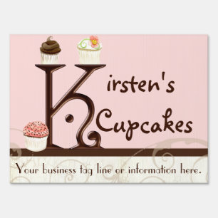 Letter K Monogram Dessert Bakery Business Signage