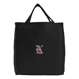 Letter K Monogram Embroidered Bag