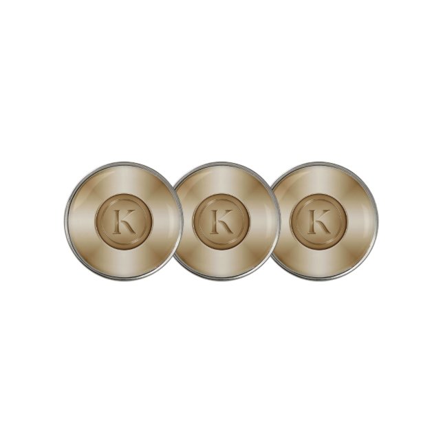 "Letter K" Monogram Golf Ball Marker (3 Up)
