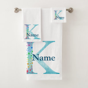 Letter K Monogram Initial Bath Gift Set