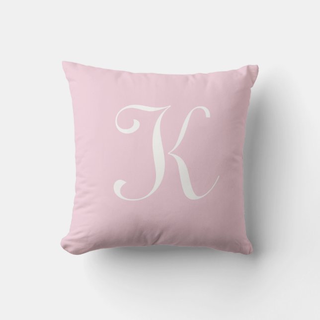 Letter K Monogram Initial Custom Throw Pillow (Front)