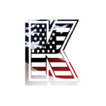 Letter K Monogram Initial USA Statuette<br><div class="desc">Simplicity at its best. Elegant and sophisticated design. USA red, white and blue flag colors and a monogram letter on an American style typeface. Letter is available for all of the alphabet. Show your patriotic love for the United States of America with this personalized typography monogram from A to Z....</div>