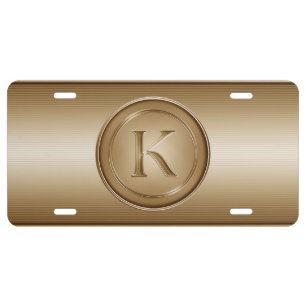 "Letter K" Monogram License Plate