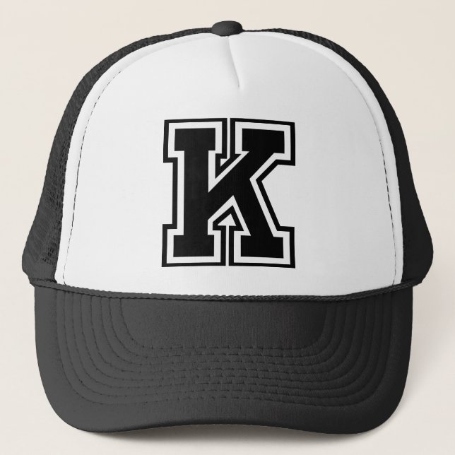 Letter "K" Monogram Trucker Hat (Front)