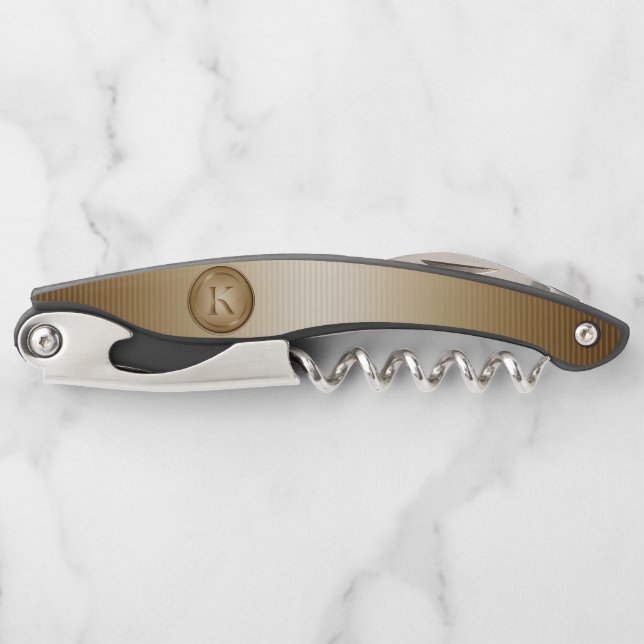 "Letter K" Monogram Waiter's Corkscrew (Front)