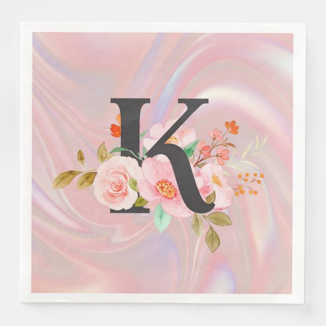 Letter K Paper Dinner Napkins (Front)