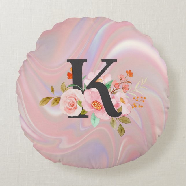 Letter K Round Pillow (Front)