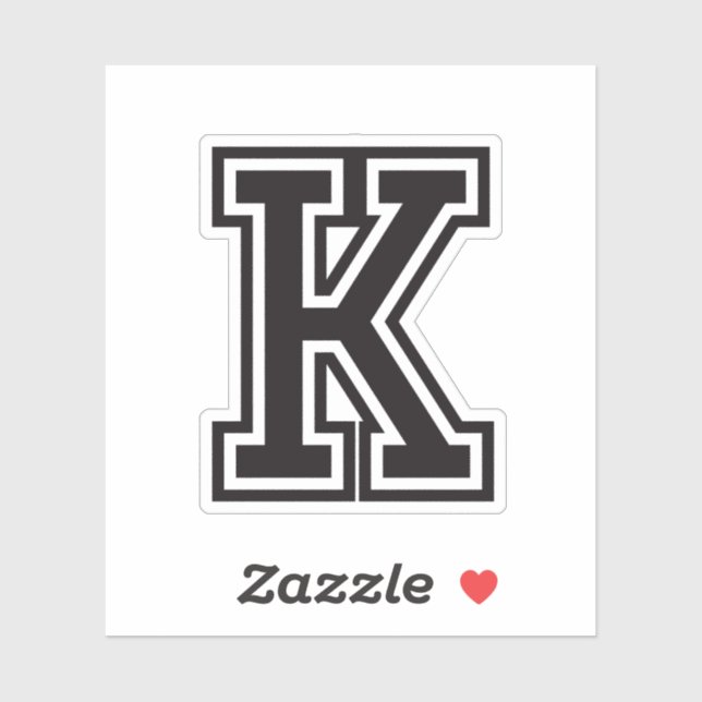 Letter K sporty college font alphabet Sticker (Sheet)