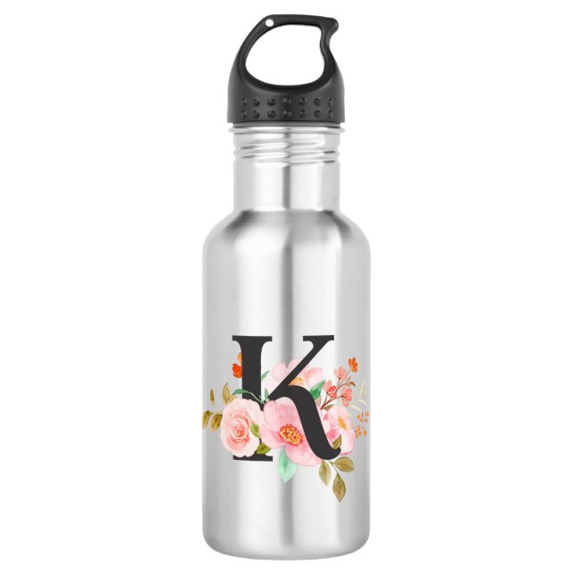 Letter K Stainless Steel Water Bottle (Front)