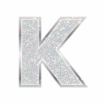 Letter K Statuette<br><div class="desc">Letter K silver faux glitter ornament</div>