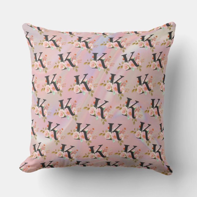 Letter K Throw Pillow (Front)