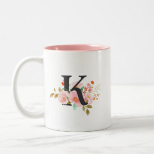 Letter K Two-Tone Coffee Mug