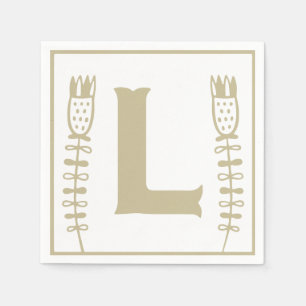 Letter L Alphabet Block Gender Neutral Baby Shower Napkins