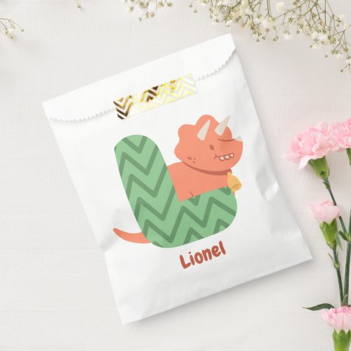 Letter L and Dinosaur Favor Bag