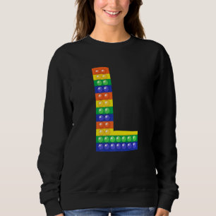 Letter L Capital Alphabet Fidget Pop It Matching P Sweatshirt