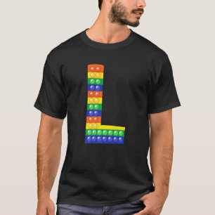 Letter L Capital Alphabet Fidget Pop It Matching P T-Shirt