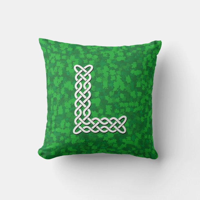 Letter L Celtic Knot Alphabet Throw Pillow (Front)
