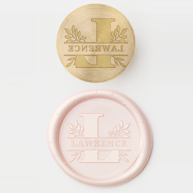 Letter L Classic Foliage Family Name Monogram Wax Seal Stamp (Stamped)