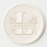 Letter L Classic Foliage Family Name Monogram Wax Seal Sticker<br><div class="desc">Add a personalized accent to your letters, invitations and cards with this customizable wedding wax seal sticker. It features a letter L split monogram and classic typography with leaves accents. Personalize by adding your own family name. This monogram wax seal sticker is available in various colors—perfect for wedding, personal and...</div>