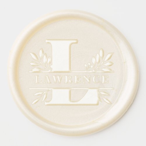 Letter L Classic Foliage Family Name Monogram Wax Seal Sticker