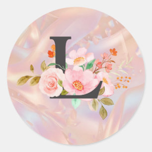 Letter L Classic Round Sticker