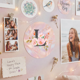 Letter L Classic Round Sticker