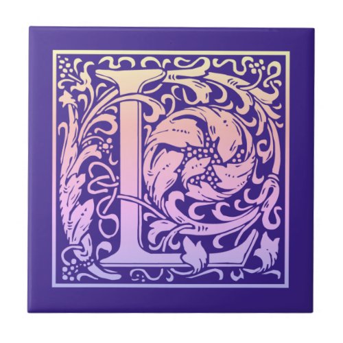 Letter L Colorful Vintage First Letter Gradient Ceramic Tile