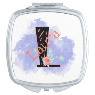 Letter "L" Compact Makeup Mirror