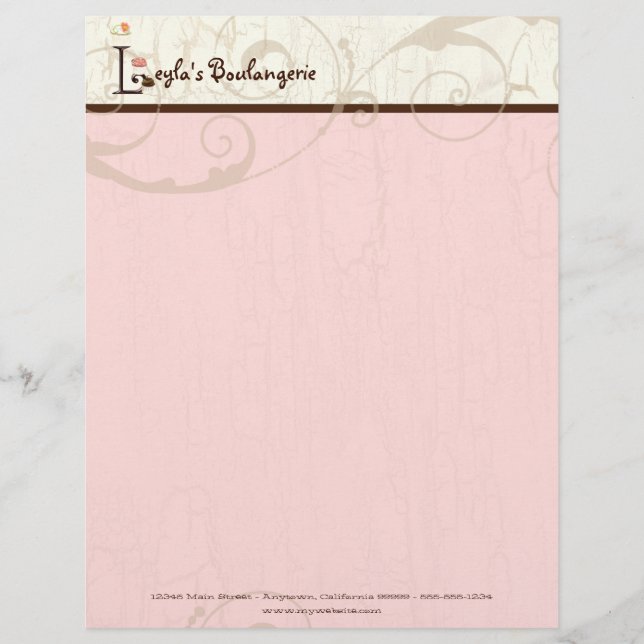 Letter L Cupcake Business Letterhead (Front)