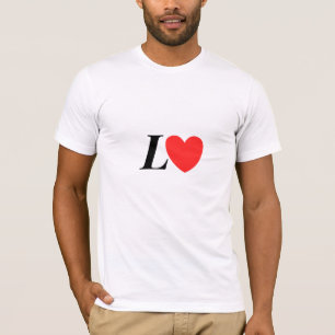 Letter L Heart - Valentine Initial Love Design T-Shirt