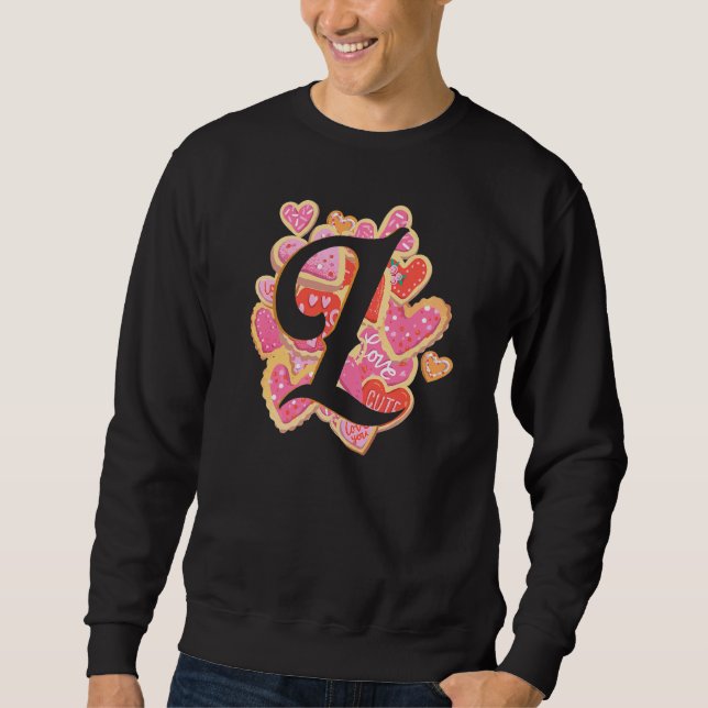 Letter L Love Heart Relationship Romantic Valentin Sweatshirt (Front)