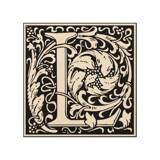 Letter L Medieval Monogram Art Nouveau (Front)