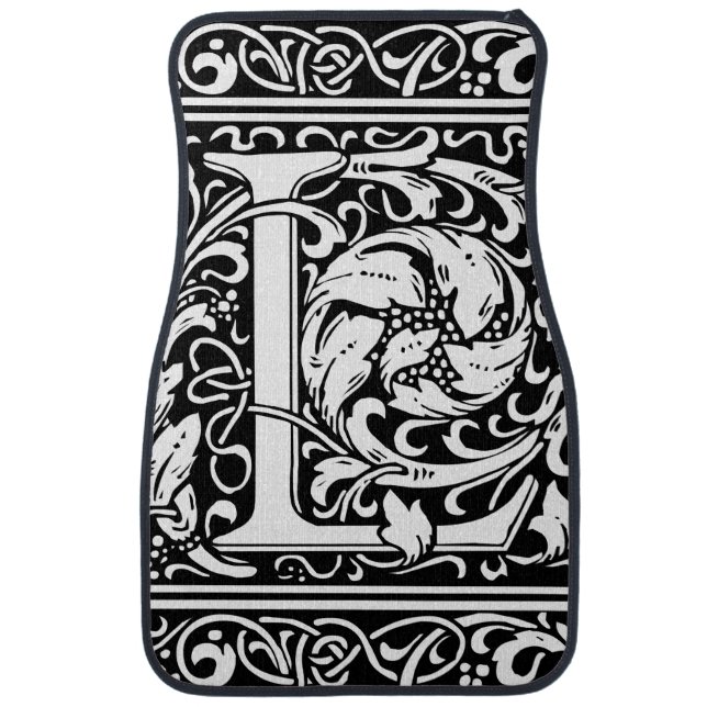 Letter L Medieval Monogram Art Nouveau Car Floor Mat (Front)