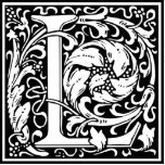 Letter L Medieval Monogram Art Nouveau Cutout<br><div class="desc">This initial L is part of a complete series of upper case William Morris inspired typography initials. The black and white lettering is highly decorative, styled after the fancy typography of the middle ages. Cute and trendy, this is a vintage chic monogram L - letter L- swirly L . Customize...</div>