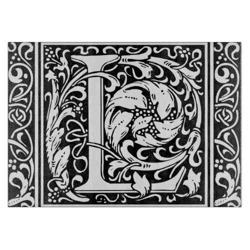 Letter L Medieval Monogram Art Nouveau Cutting Board