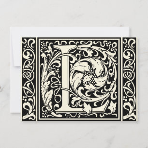 Letter L Medieval Monogram Art Nouveau Invitation