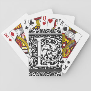 Letter L Medieval Monogram Art Nouveau Playing Cards