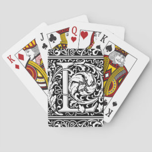Letter L Medieval Monogram Art Nouveau Poker Cards