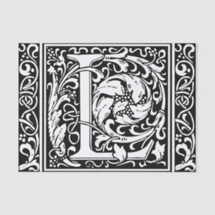 Letter L Medieval Monogram Art Nouveau Tissue Paper
