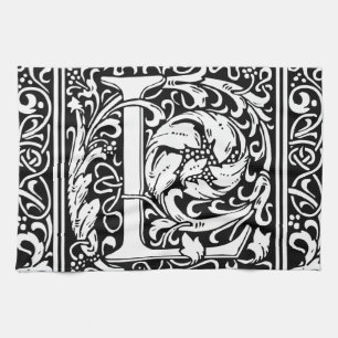 Letter L Medieval Monogram Art Nouveau Towel