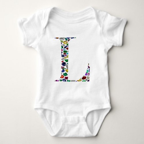 Letter L Monogram Baby Bodysuit