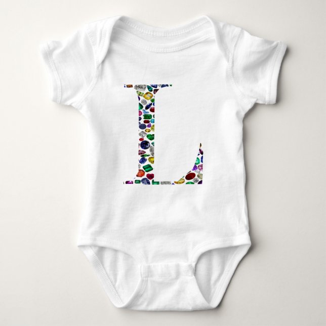 Letter L Monogram Baby Bodysuit (Front)