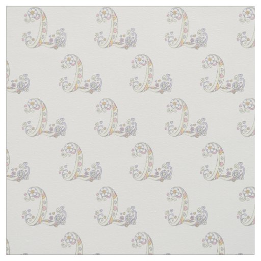 Letter L monogram decorative text custom fabric