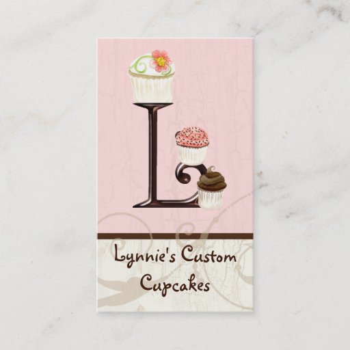 Customizable Letter L Monogram Dessert Bakery Business Cards
