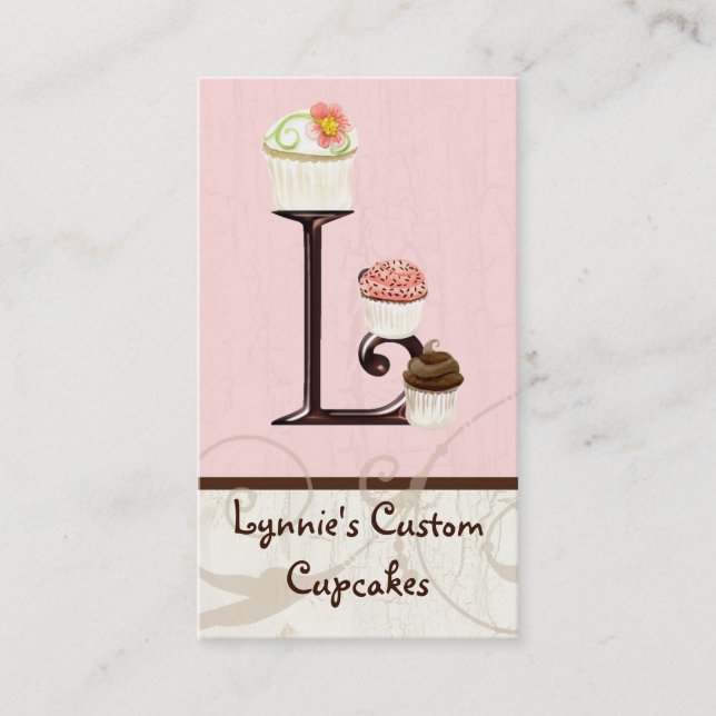 Letter L Monogram Dessert Bakery Business Cards (Front)
