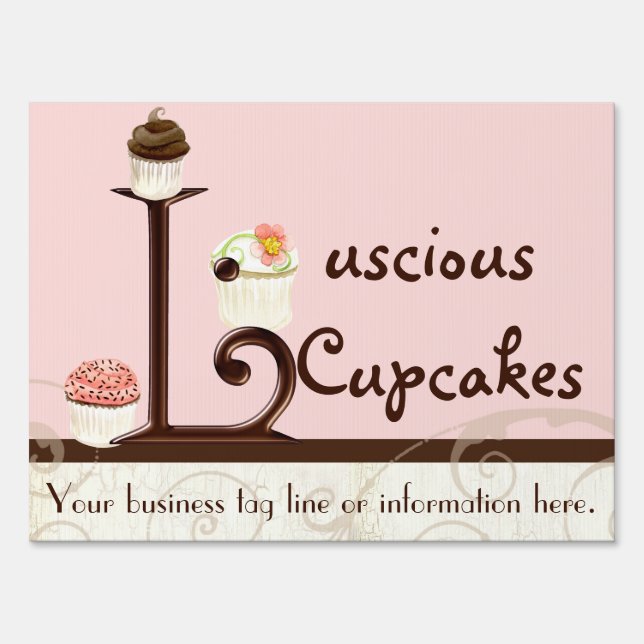 Letter L Monogram Dessert Bakery Business Signage (Back)